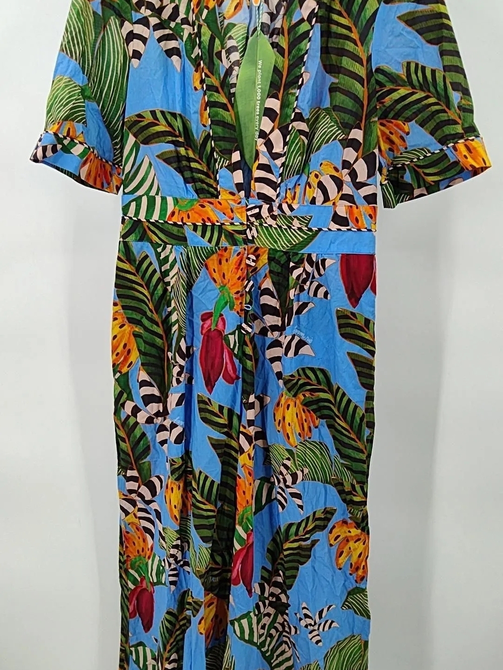 FARM Rio Floral-print cotton-voile wide-leg jumpsuit